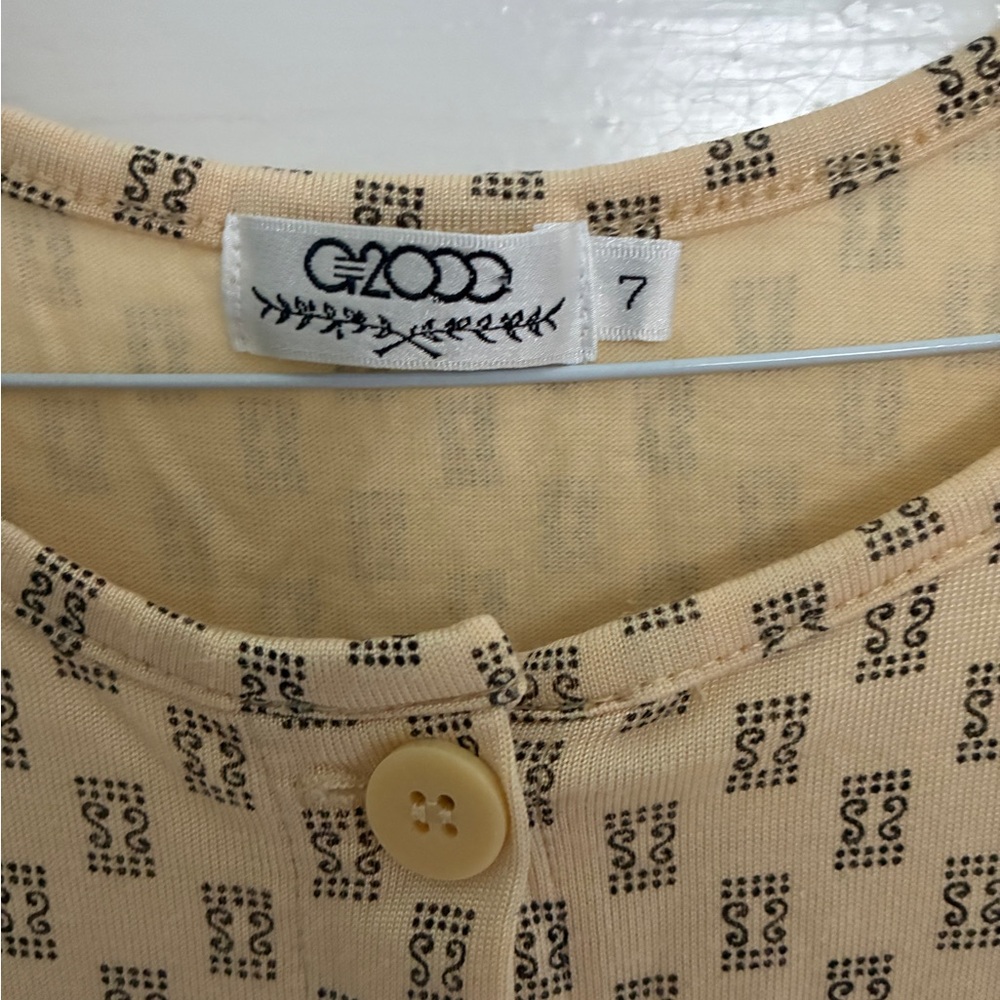 Yellow Patterned Button-Down Dress - image 3